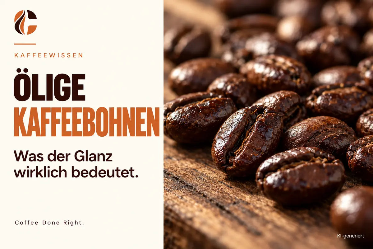 Ölige Kaffeebohnen: Was der Glanz wirklich bedeutet – KI-generiertes Symbolbild