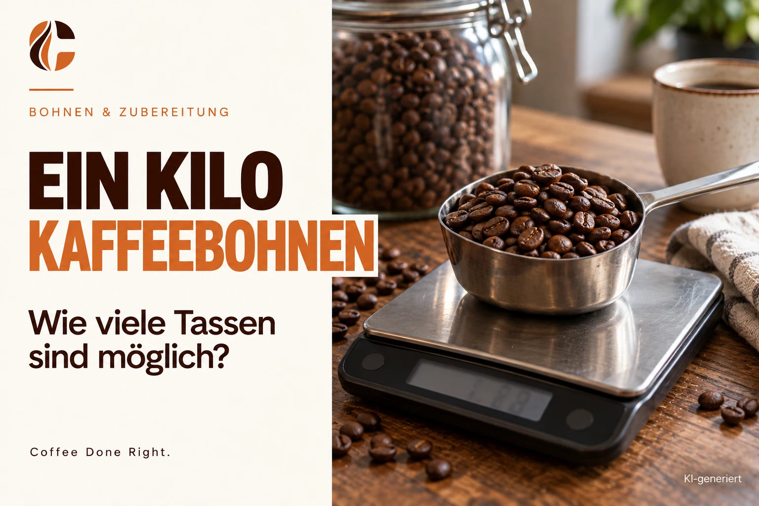 Wie viele Tassen ergeben 1 kg Kaffeebohnen? – Zwei Kaffeegetränke werden gleichzeitig am Vollautomaten zubereitet