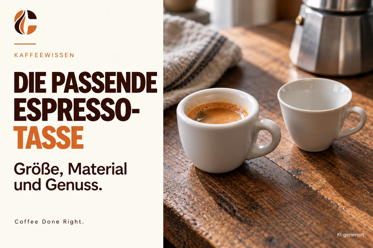 Espressotasse: Größe, Material und Auswahl – Zwei kleine Espressotassen im warmen Licht