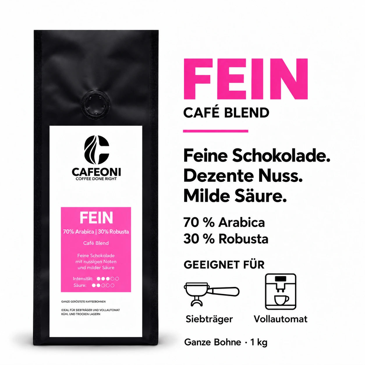 CAFEONI FEIN Kaffeebohnen – Geschmacksprofil und Zubereitung