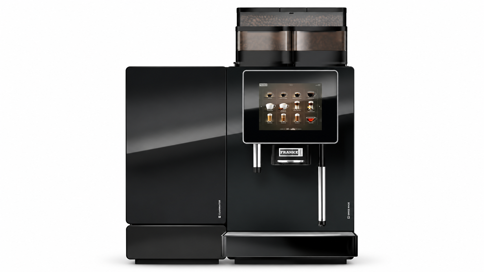 CAFEONI Franke A400 Kaffeevollautomat mit Kühleinheit auf weißem Hintergrund
