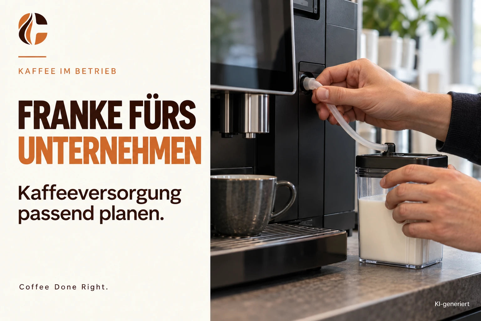 Franke Kaffeevollautomat für Unternehmen – Milchleitung eines Kaffeevollautomaten wird gereinigt