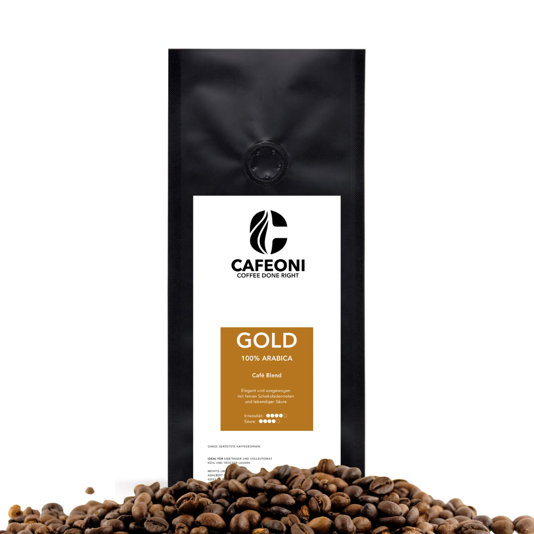 CAFEONI GOLD Kaffeebohnen aus 100 % Arabica, 1 kg