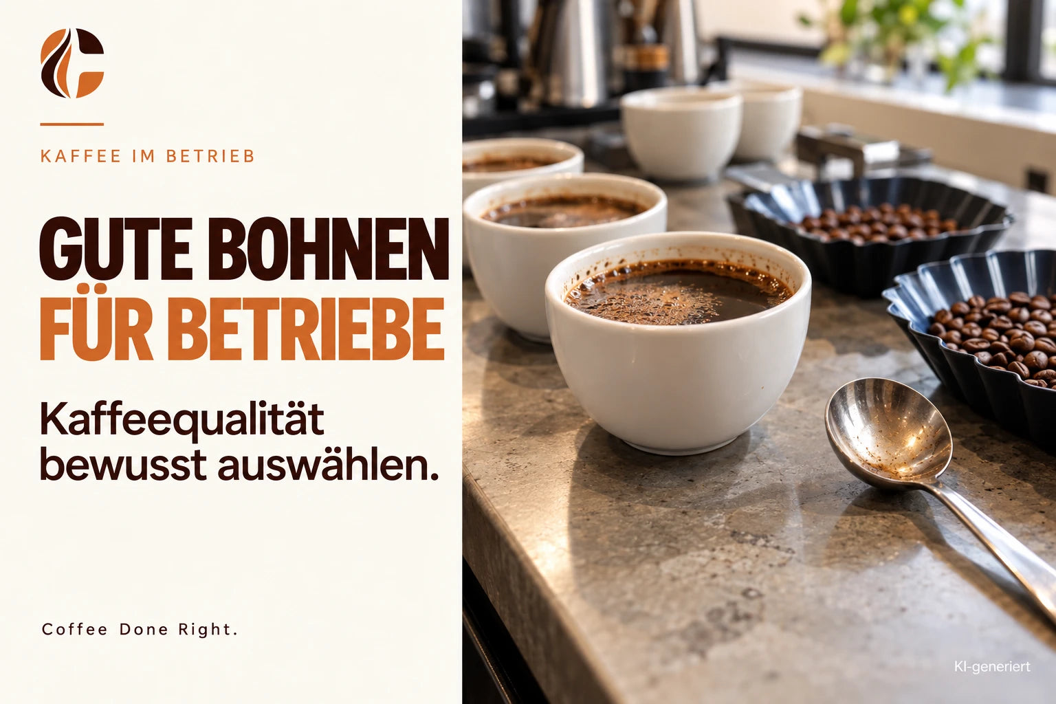Spezialitätenkaffee: Qualität für Betriebe – Mehrere Kaffees werden mit einem Verkostungslöffel probiert