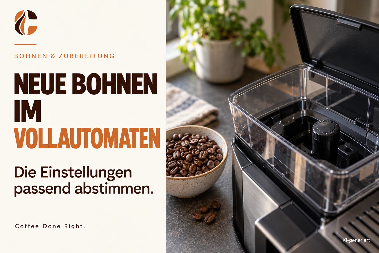 Neue Bohnen im Vollautomaten: richtig einstellen – Geöffneter Wasserbehälter eines Kaffeevollautomaten