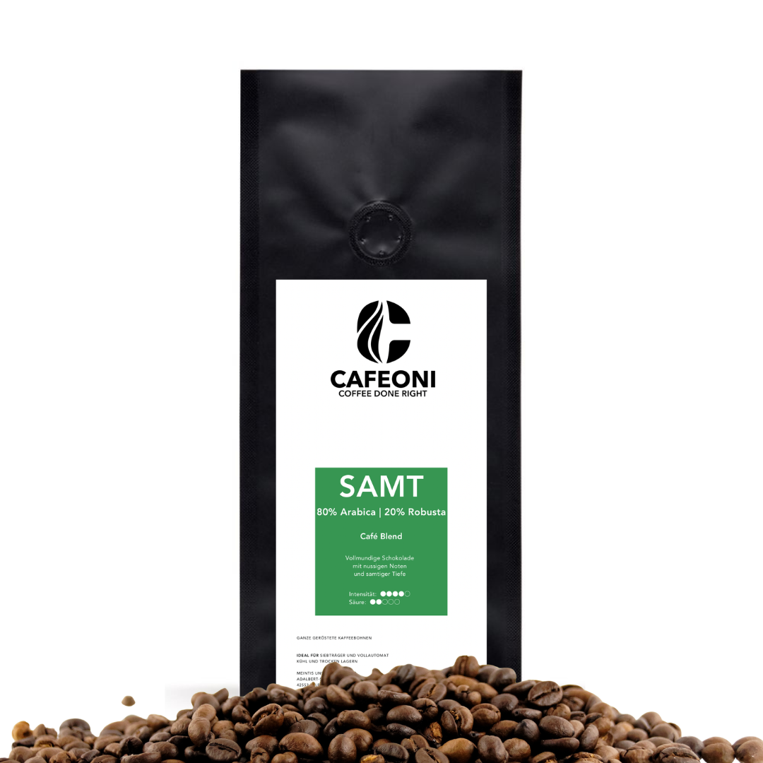 Cafeoni SAMT Kaffeebohnen – 1-kg-Packung mit Kaffeebohnen